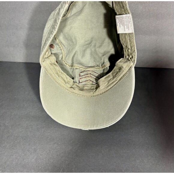 Olive Green Military‑Style Cotton Cadet Cap Adjustable One Size - Picture 2 of 5